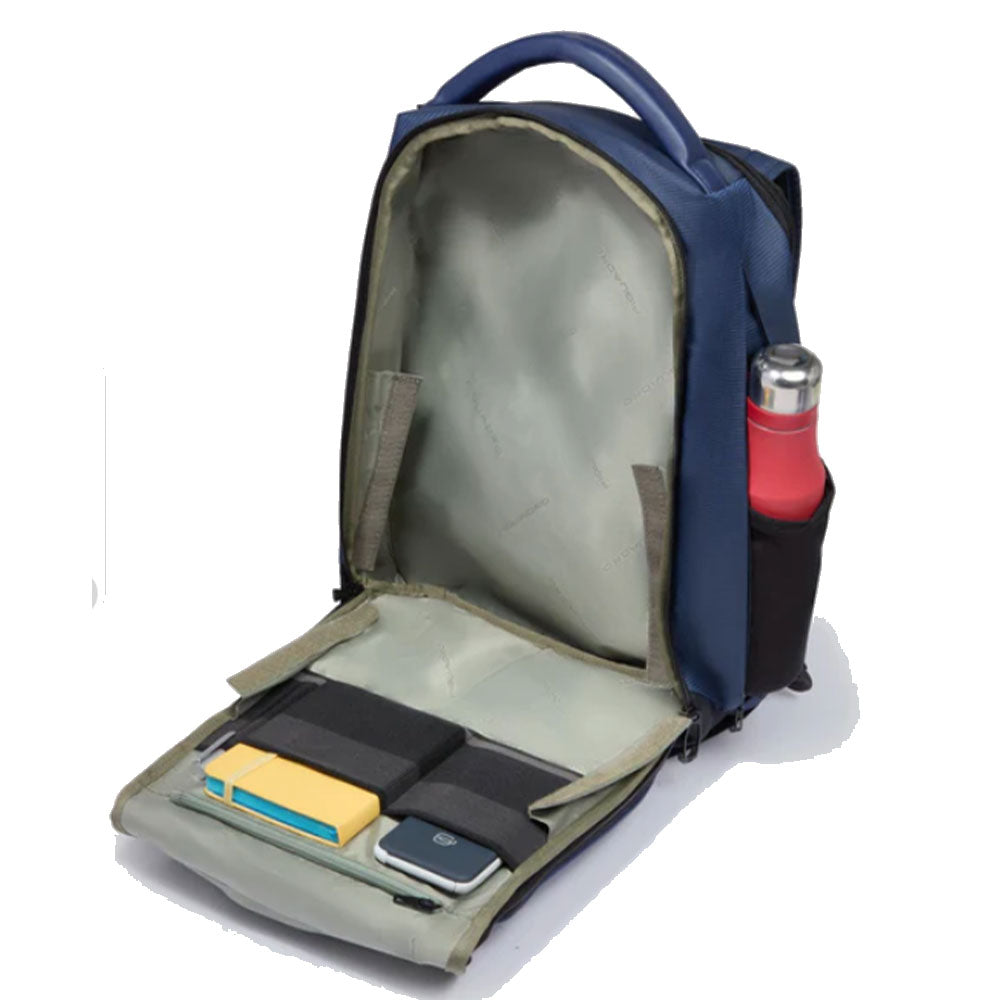 PIQUADRO Bike-Rucksack aus schwarzem recyceltem Nylon mit 15,6"-Laptop-Halterung PQ-Earth Line - CA6630S137