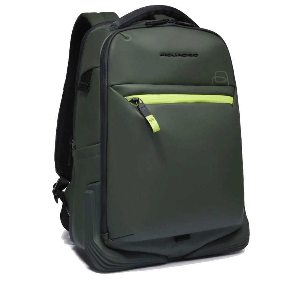 PIQUADRO Reiserucksack mit 14" Laptopfach aus grünem Stoff, Corner 2.0 Linie - CA6638C2OW