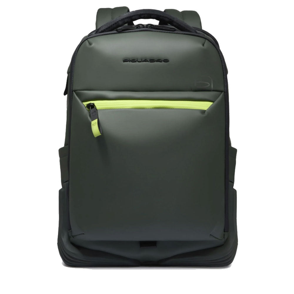 PIQUADRO Reiserucksack mit 14" Laptopfach aus grünem Stoff, Corner 2.0 Linie - CA6638C2OW