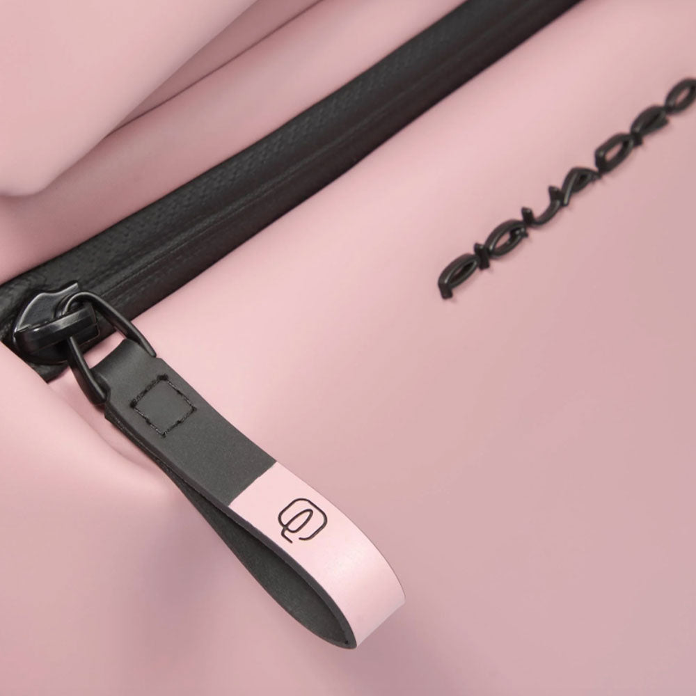 PIQUADRO Damen-Rucksack, 14 Zoll, Computertasche, aus rosa Stoff, Corner Line – CA6642C2OW