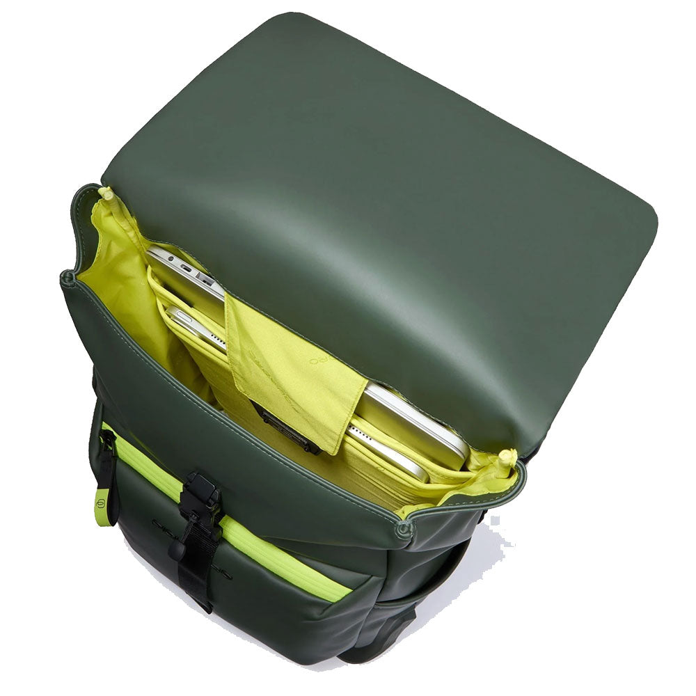 Zaino Uomo PIQUADRO Porta Computer 14" in Tessuto Verde Linea Corner - CA6642C2OW