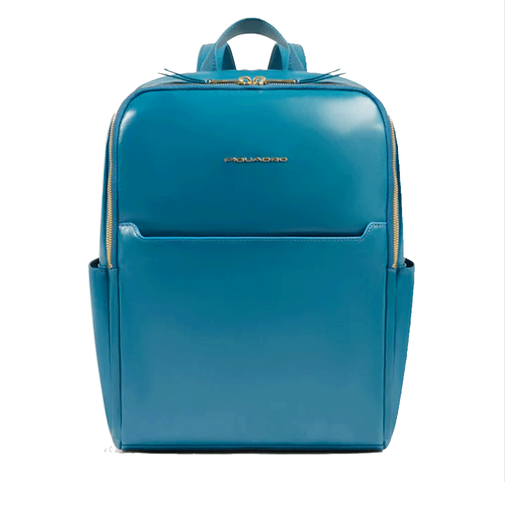 Zaino Donna PIQUADRO Porta Computer 14" in Pelle Ottanio Linea Blue Square - CA6678B2