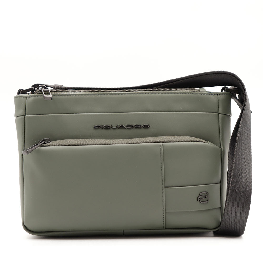 Borsello Uomo Orizzontale PIQUADRO in Tessuto Verde Linea Corner 2.0 - CA6943W129W