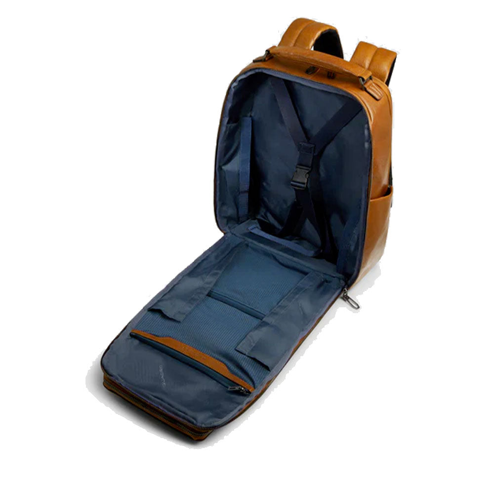 Herren-Rucksack PIQUADRO aus beigem Leder mit Laptopfach 14 Zoll Modell Solm - CA7021S141