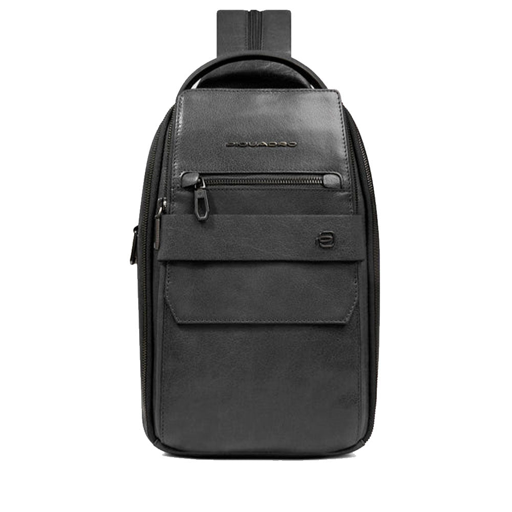 Monospalla Porta iPad mini PIQUADRO linea Solm in Pelle Nera - CA7028S141