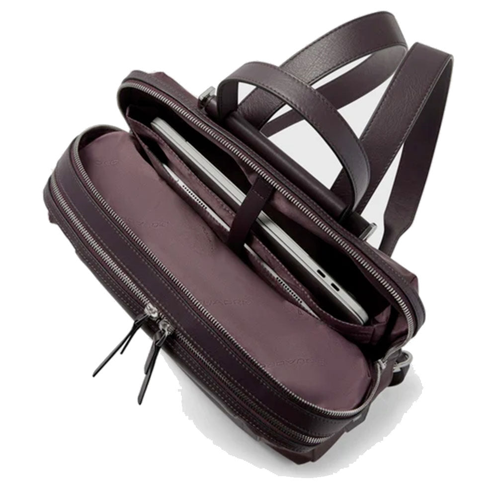 Zaino Donna PIQUADRO Porta PC 15,6" in Pelle e Tessuto Bordeaux Scuro Linea Circle - CA7042W92T