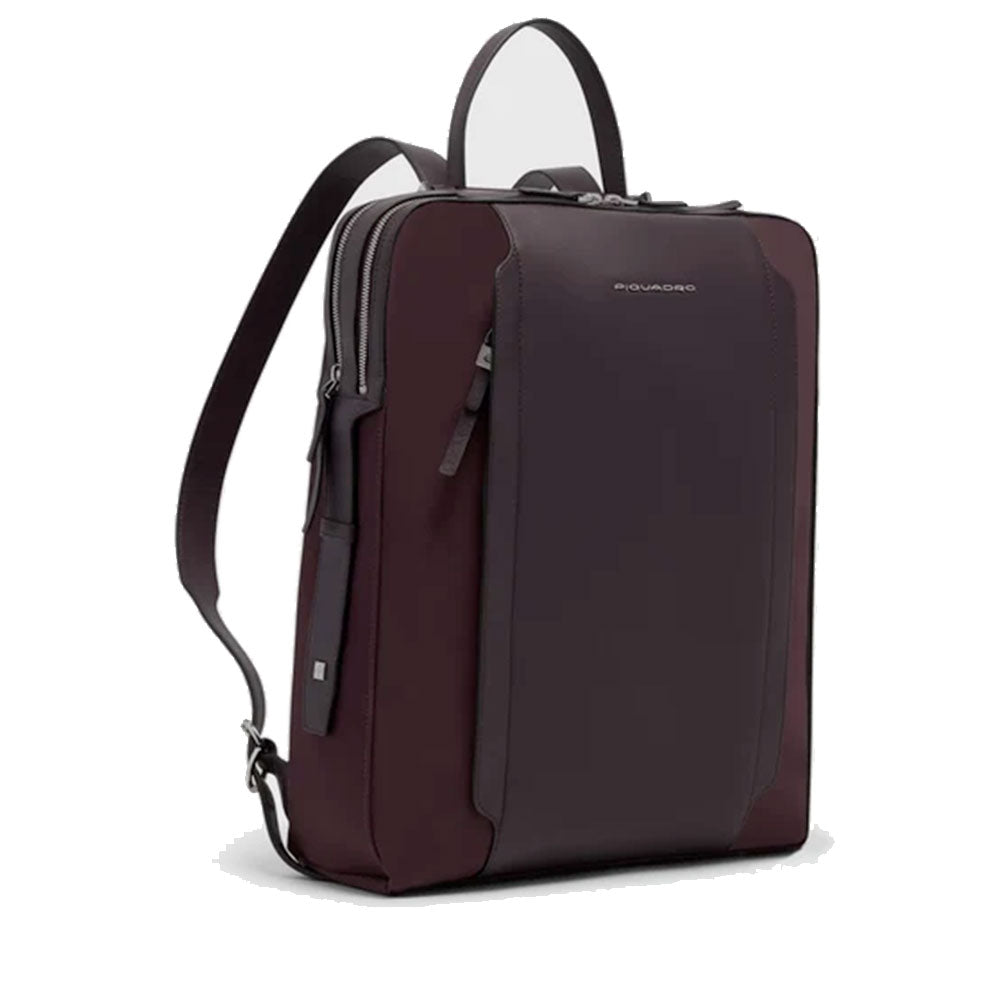 Zaino Donna PIQUADRO Porta PC 15,6" in Pelle e Tessuto Bordeaux Scuro Linea Circle - CA7042W92T