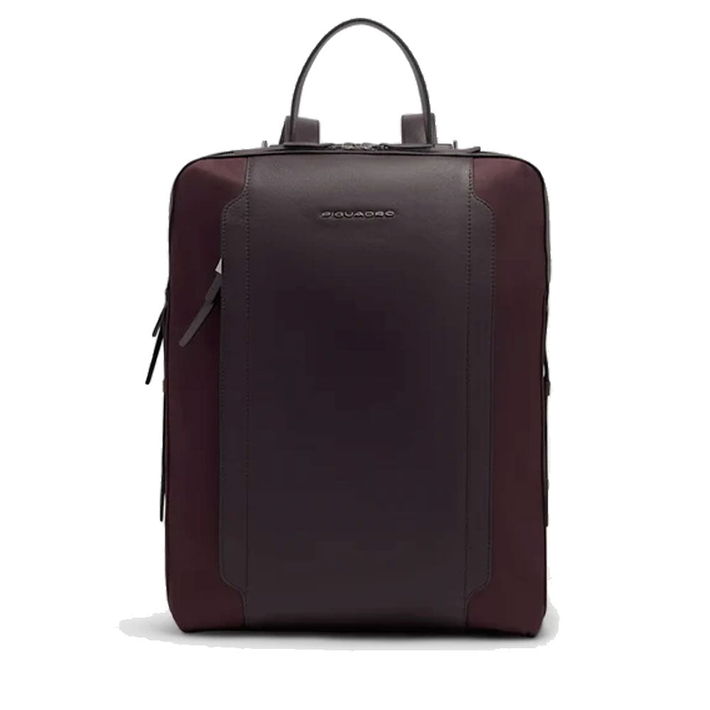 Zaino Donna PIQUADRO Porta PC 15,6" in Pelle e Tessuto Bordeaux Scuro Linea Circle - CA7042W92T
