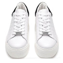 CULT Perry 3162 
Damen-Sneaker aus weißem Leder mit schwarzen Strass steinen
