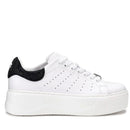 CULT Perry 3162 
Damen-Sneaker aus weißem Leder mit schwarzen Strass steinen