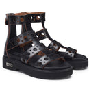 CULT Ziggy 3290 
Damensandalen aus schwarzem perforiertem Leder