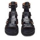 CULT Ziggy 3290 
Damensandalen aus schwarzem perforiertem Leder