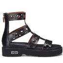 CULT Ziggy 3290 
Damensandalen aus schwarzem perforiertem Leder