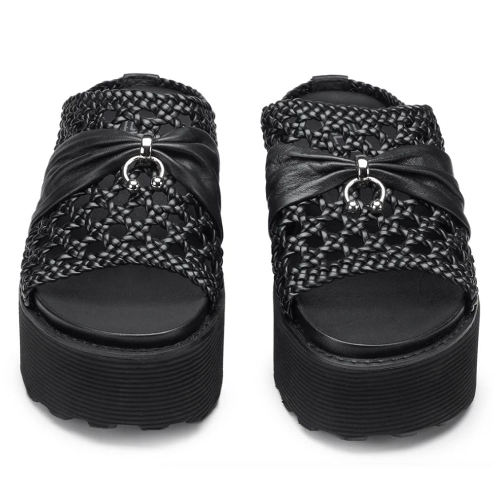 CULT Nancy 3457
Damen Slipper aus gewebtem Leder in Schwarz
