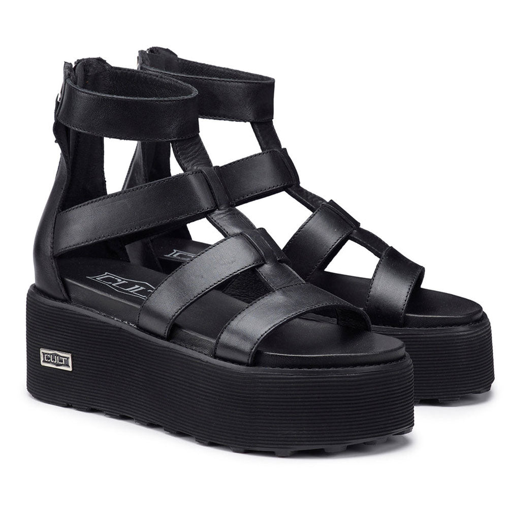 CULT Nancy 3459 Damensandalen aus schwarzem Leder