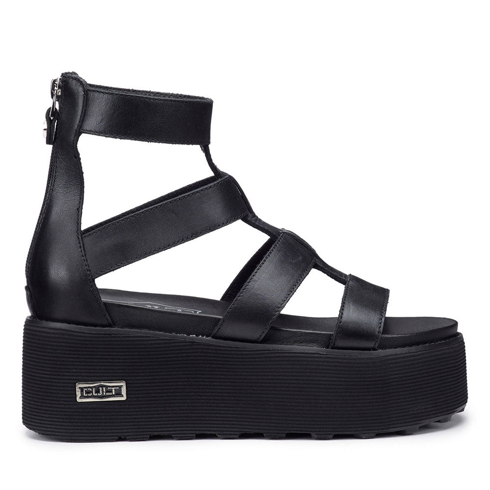CULT Nancy 3459 Damensandalen aus schwarzem Leder