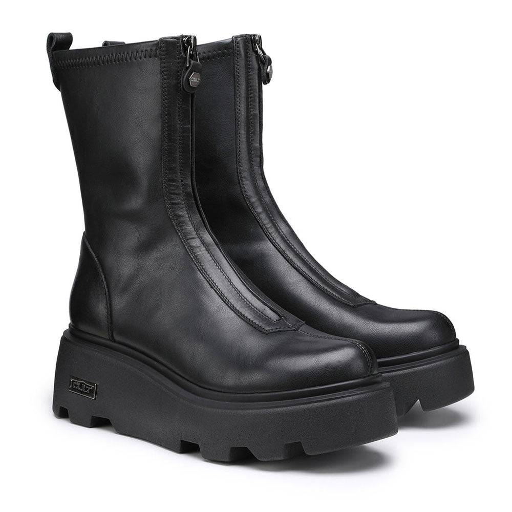 CULT New Rock 3554 Damenstiefel aus schwarzem Leder