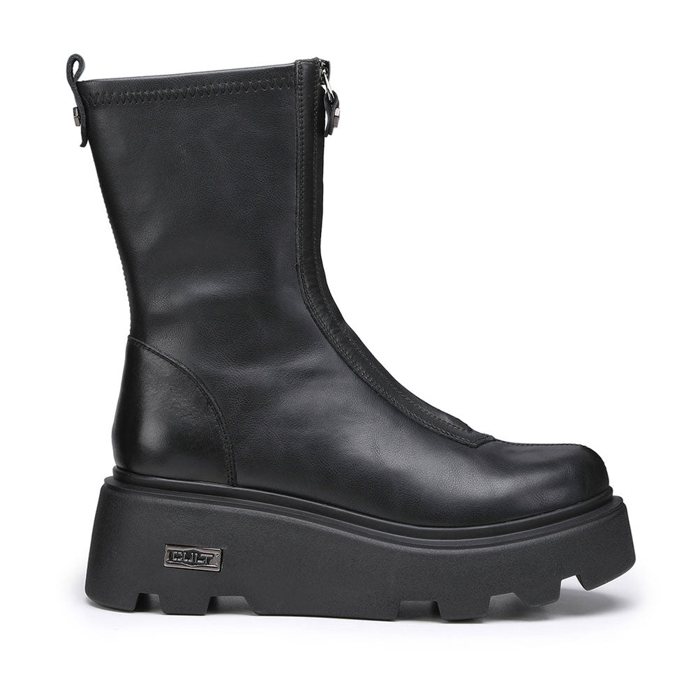 CULT New Rock 3554 Damenstiefel aus schwarzem Leder