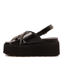 CULT Nancy 3891 Damensandalen aus schwarzem perforiertem Leder
