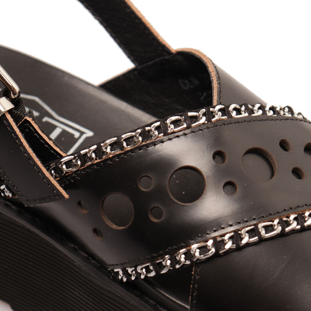CULT Nancy 3891 Damensandalen aus schwarzem perforiertem Leder