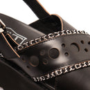 CULT Nancy 3891 Damensandalen aus schwarzem perforiertem Leder
