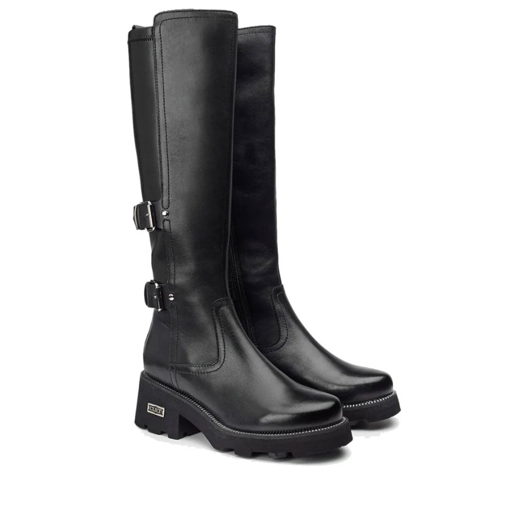 Stivali alti in pelle Donna, Nero | Milano Stivali alti in pelle Donna, Nero | Milano