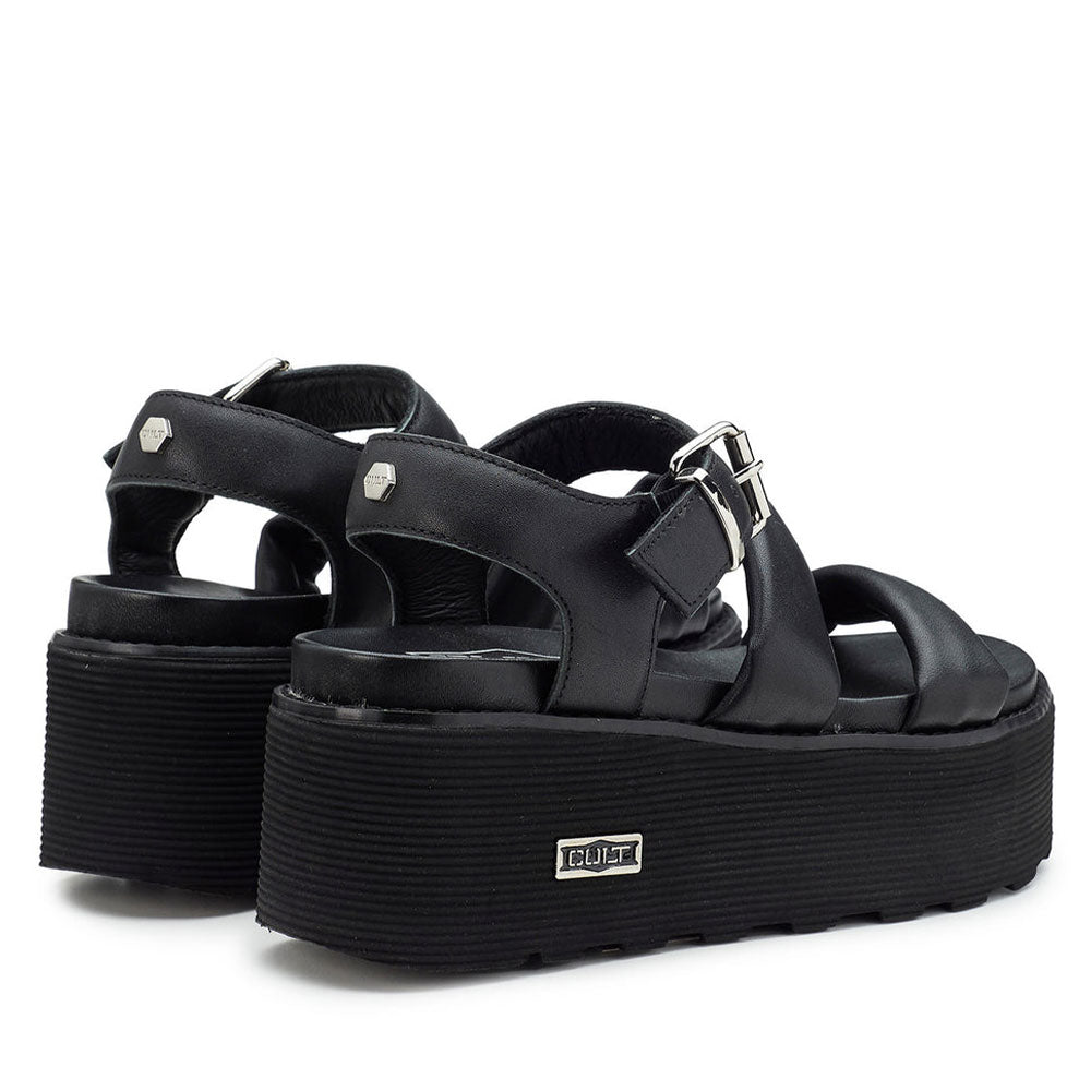 CULT Nancy 4266 Damensandalen aus schwarzem Leder