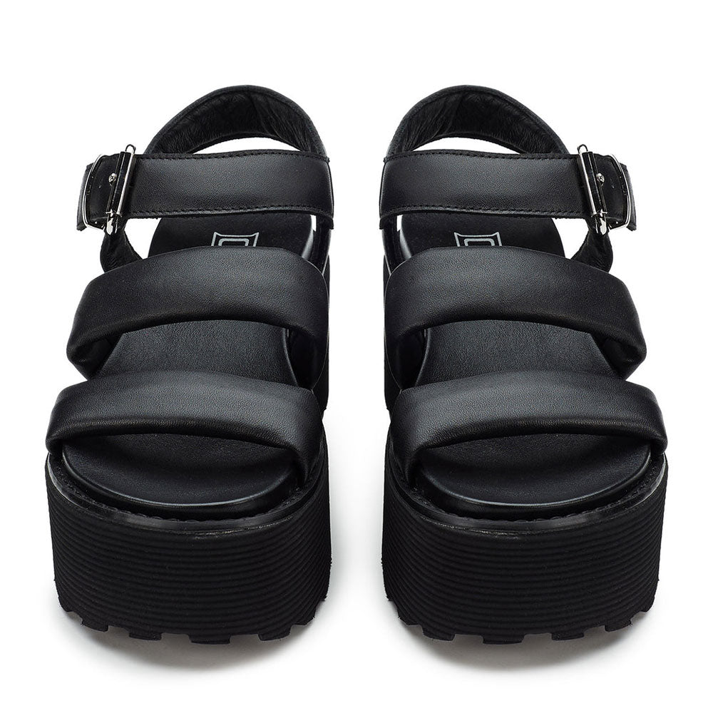 CULT Nancy 4266 Damensandalen aus schwarzem Leder