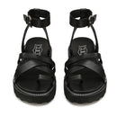 CULT Ziggy 4285 Damensandalen aus schwarzem Leder