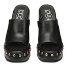 CULT Bjork 4305 
Schwarze Ledersandalen mit Absatz für Damen