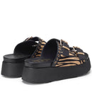 CULT Janis 4306
Schwarze Lederpantoffeln mit Animal-Print-Einsätzen