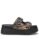 CULT Janis 4306
Schwarze Lederpantoffeln mit Animal-Print-Einsätzen