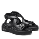 CULT Ziggy 4472 Damensandalen aus schwarzem Leder