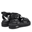 CULT Ziggy 4472 Damensandalen aus schwarzem Leder