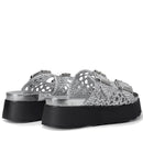 Ciabatte CULT Janis 4476 in Pelle Intrecciata Colore Silver