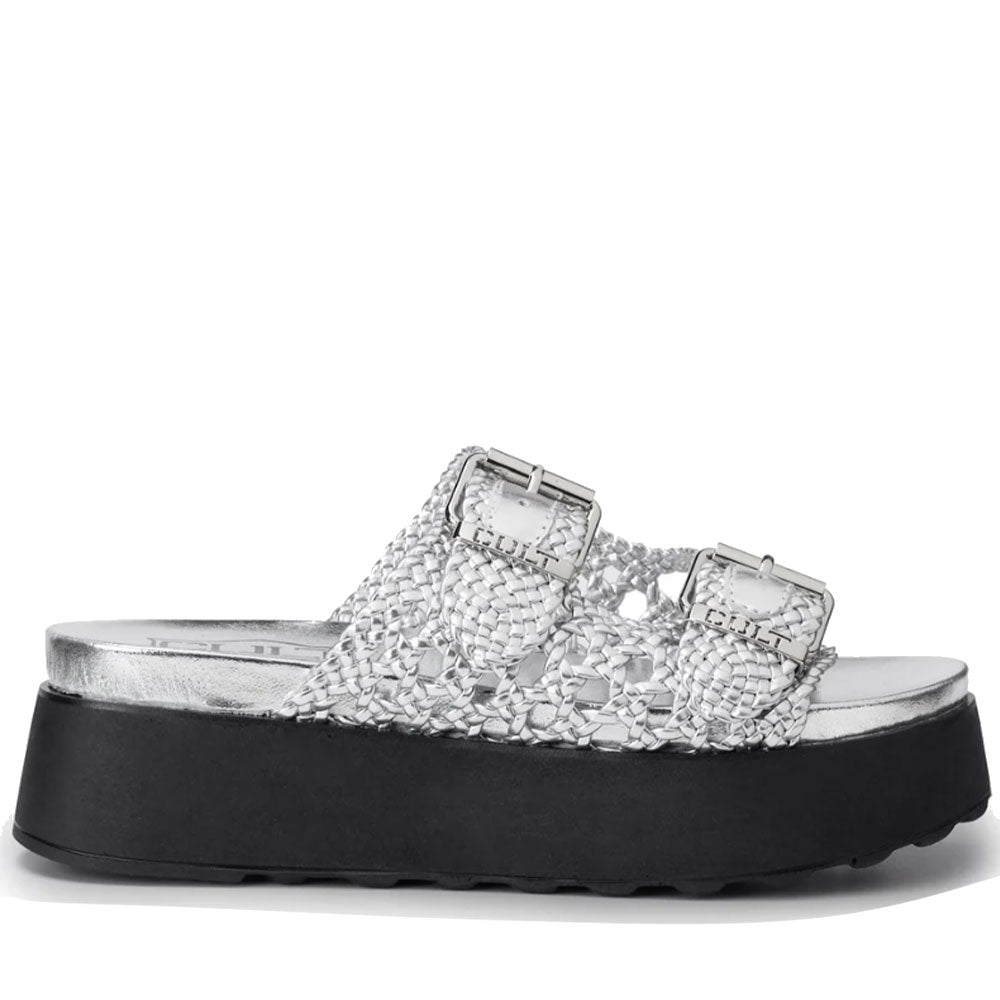 Ciabatte CULT Janis 4476 in Pelle Intrecciata Colore Silver