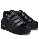 CULT Nancy 4488 Damensandalen aus schwarzem Leder