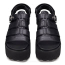 CULT Nancy 4488 Damensandalen aus schwarzem Leder