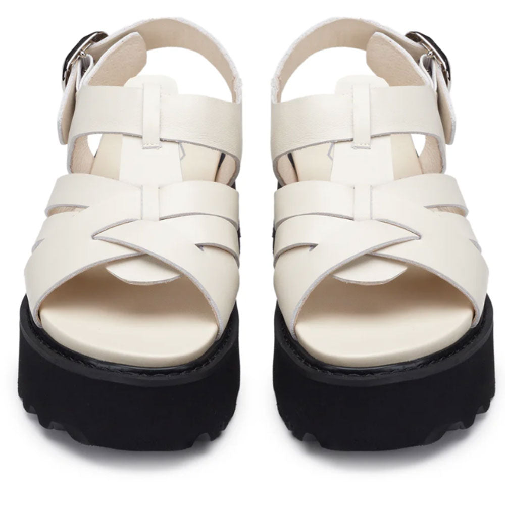 CUSHIONAIRE Lisbon Sandalo Donna In Finta Pelle Bianco - Con Cinturino Regolabile Con Fibbia, Plantare Imbottito, Suola Flessibile