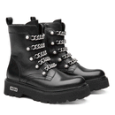 CULT Slash 4583 Lederstiefeletten für Damen, Schwarz/Silber