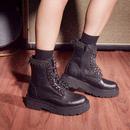 Scarpe Donna CULT Slash 4591 Anfibi in Pelle Nera con Occhielli Metallici