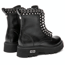 Scarpe Donna CULT Slash 4591 Anfibi in Pelle Nera con Occhielli Metallici