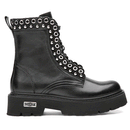 Scarpe Donna CULT Slash 4591 Anfibi in Pelle Nera con Occhielli Metallici