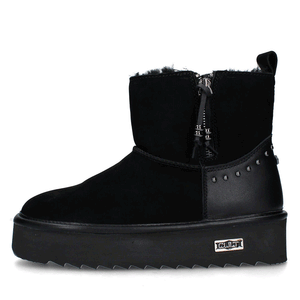 Gefütterte Damen-Stiefeletten CULT Modell Idol 4629 aus schwarzem Nubuk