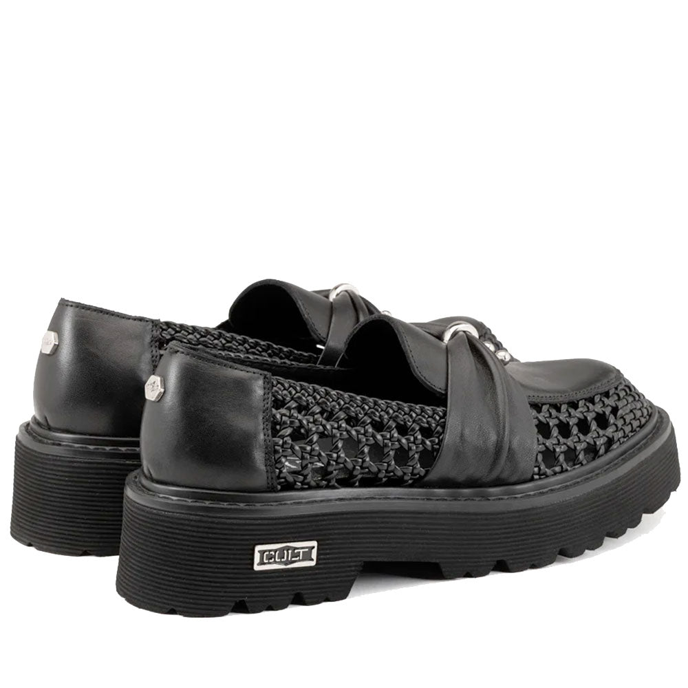 Damen-Loafer CULT Slash 4685 aus perforiertem schwarzem Leder