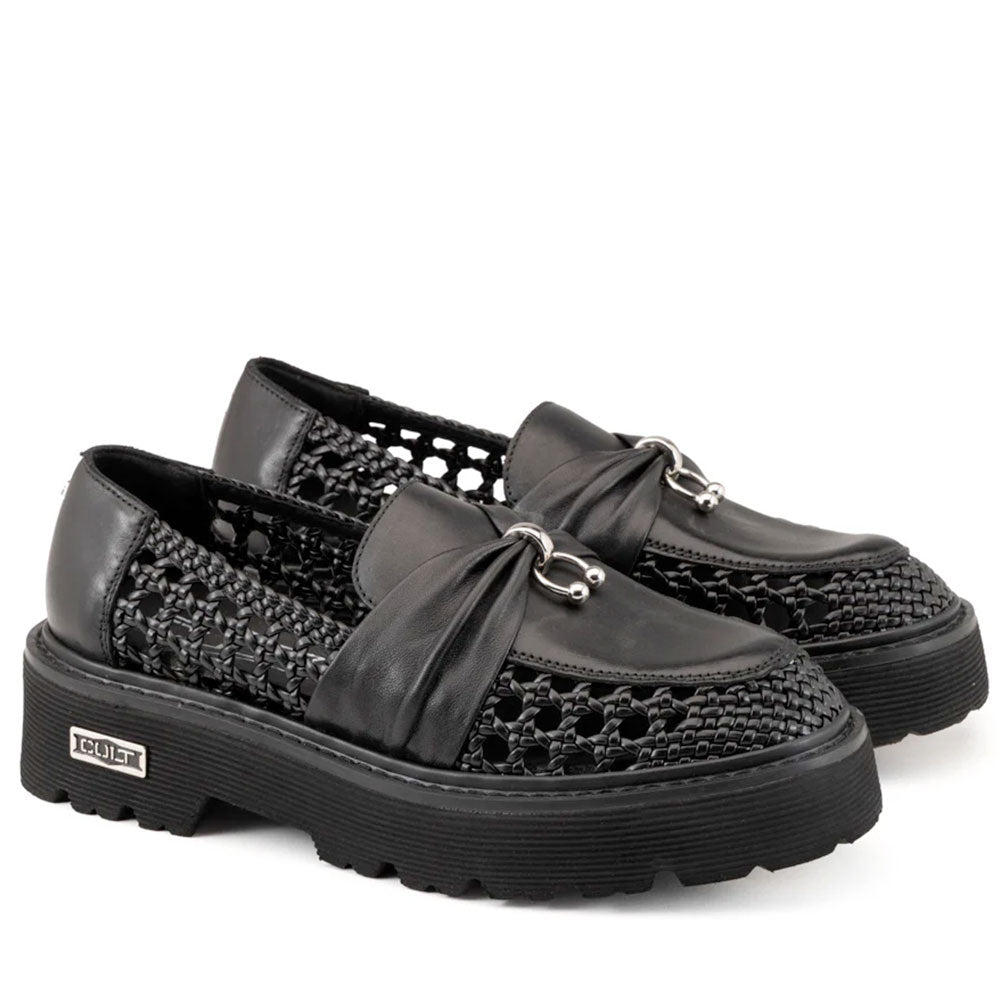 Scarpe Donna CULT Slash 4685 Mocassino in Pelle Traforata Nera