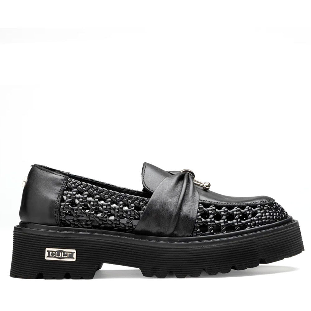 Scarpe Donna CULT Slash 4685 Mocassino in Pelle Traforata Nera