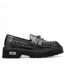 Damen-Loafer CULT Slash 4685 aus perforiertem schwarzem Leder