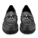 Damen-Loafer CULT Slash 4685 aus perforiertem schwarzem Leder