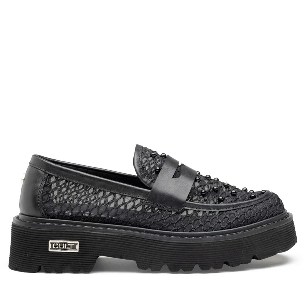 Scarpe Donna CULT Slash 4695 Mocassino in Pelle Intrecciata Nera